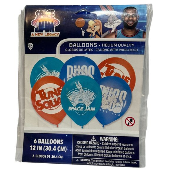 New SPACE JAM New Legacy LATEX BALLOONS (6) ~ Looney Tunes Birthday Party Helium - Picture 2 of 3